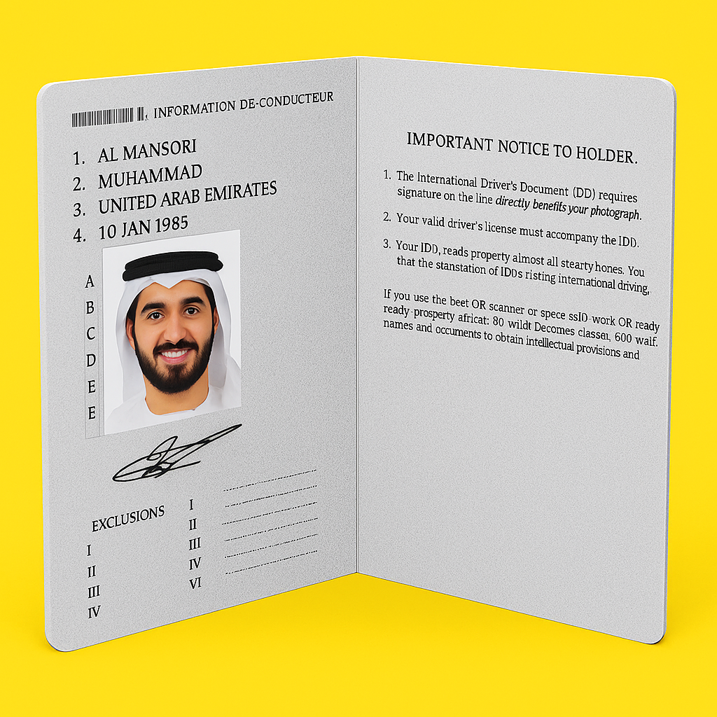 (دفتر فقط) رخصة قيادة دولية لمدة (3 سنوات)